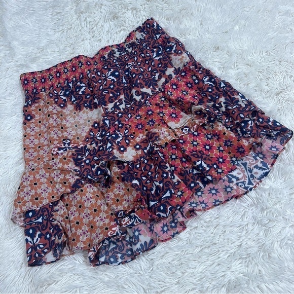 CAbi Isabel Ruffled Floral Patchwork Skirt woman’s size  Medium - Picture 3 of 11